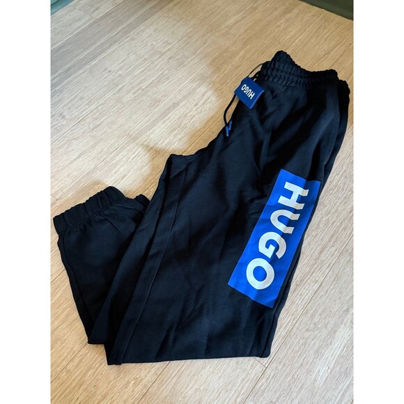 Hugo Boss COTTON-TERRY TRACKSUIT BOTTOMS WITH LOGO PRINT XL - Picture 2 of 5